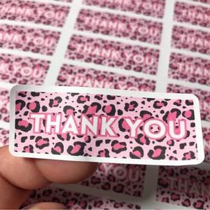 90ct cheetah animal print thank you stickers